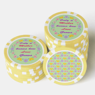 Mothers Day Flowers and Butterflies Poker Chips