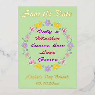 Mothers Day Flowers and Butterflies Save the Date