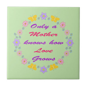 Mothers Day Flowers and Butterflies Tile