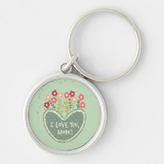 Mother's Day, Flowers in a love , Elegant, Simple Key Ring