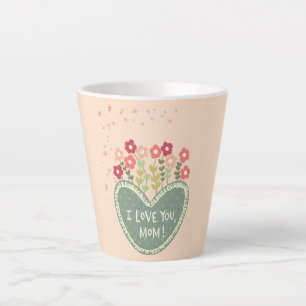 Mother's Day, Flowers in a love , Elegant, Simple  Latte Mug