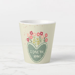 Mother's Day, Flowers in a love , Elegant, Simple  Latte Mug
