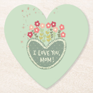 Mother's Day, Flowers in a love , Elegant, Simple Paper Coaster