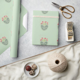 Mother's Day, Flowers in a love , Elegant, Simple Wrapping Paper