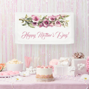 Mother's Day Flowers Mallows Watercolor Banner