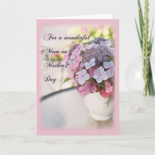 Mother's Day Flowers on Table, Religious Card