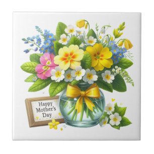 Mothers Day Flowers Tile