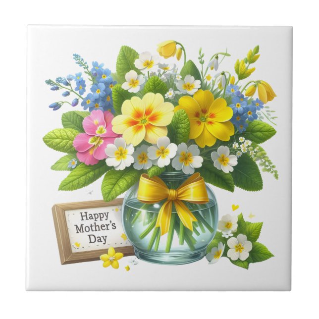 Mothers Day Flowers Tile (Front)