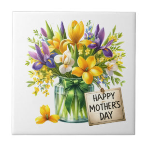 Mothers Day Flowers Tile
