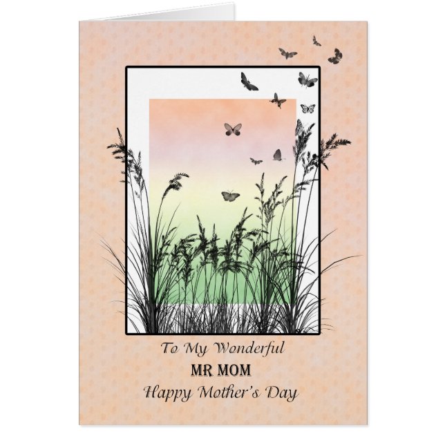 Mother's Day for Mr. Mum, with butterflies (Front)