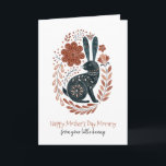 Mother's Day For Mummy Woodland Bunny Holiday Card<br><div class="desc">An artistic woodland bunny surrounded by flowers Happy Mother's Day card from the baby with a sweet verse on the inside. "You always bring me my warm blankie, my stuffed bear and hugs! Who could ask for more love than that? Love, Jamie" If you prefer, you may add your own...</div>