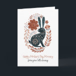 Mother's Day For Mummy Woodland Bunny Holiday Card<br><div class="desc">An artistic woodland bunny surrounded by flowers Happy Mother's Day card from the baby with a sweet verse on the inside. "You always bring me my warm blankie, my stuffed bear and hugs! Who could ask for more love than that? Love, Jamie" If you prefer, you may add your own...</div>
