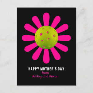 Mother's Day for Pickleball Mum,  black Postcard