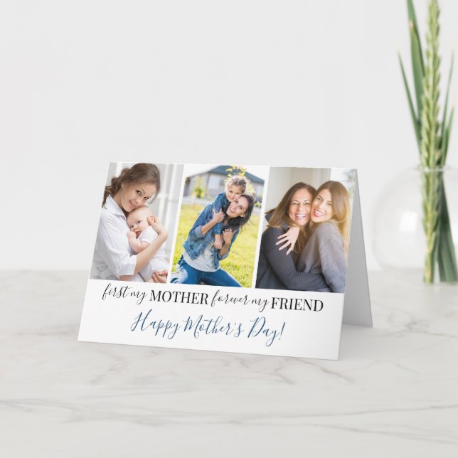 Mothers Day Forever Friend 3 Photo Card (Front)