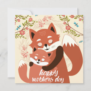 Mother's Day Foxes Holiday Card