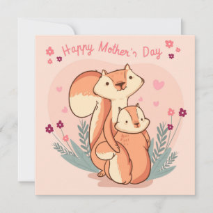 Mother's Day Foxes Holiday Card