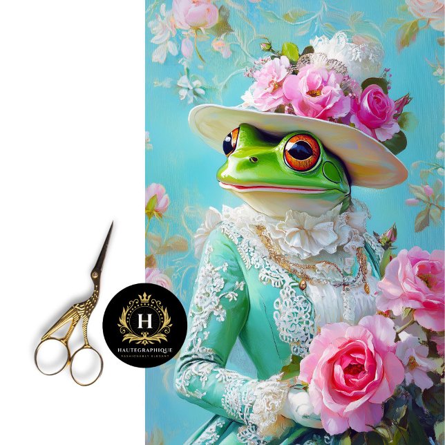 Mothers Day Frog in Floral Hat Decoupage Tissue Paper (Creator Uploaded)