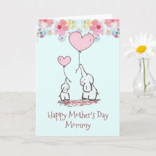 Mothers Day From Baby Elephant Mom & Baby Card