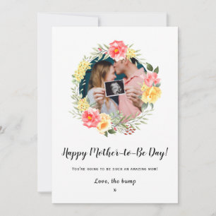 mothers day from the baby bump floral photo card