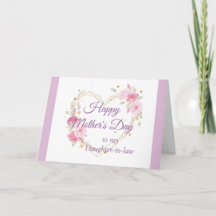Mother's Day Garden Daughter-in-law Flowers Heart Card