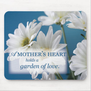 Mother's Day Garden of Love, Daisies, Blue Sky Mouse Pad