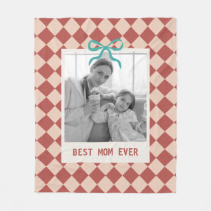 Mother's Day Gift Best Mum Custom Photo Diamond Fleece Blanket