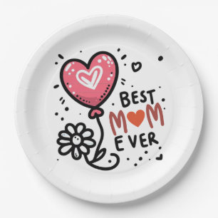 Mother's Day Gift Best Mum Ever Paper Plate