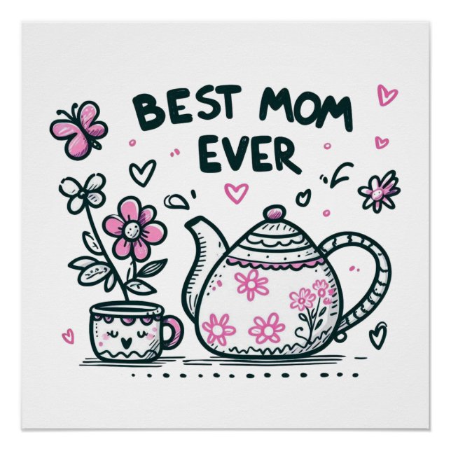 Mother's Day Gift | Best Mum Ever Poster (Front)