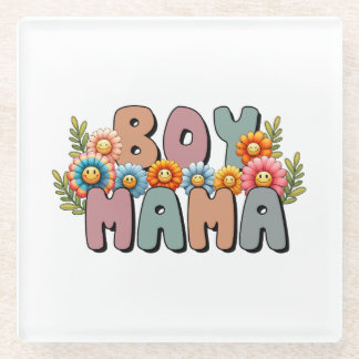 Mother's Day Gift | Boy Mama Glass Coaster