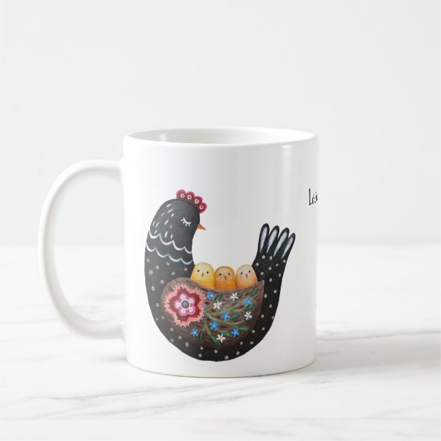 Mother's day Gift from three kids Mama hen custom Coffee Mug (Left)