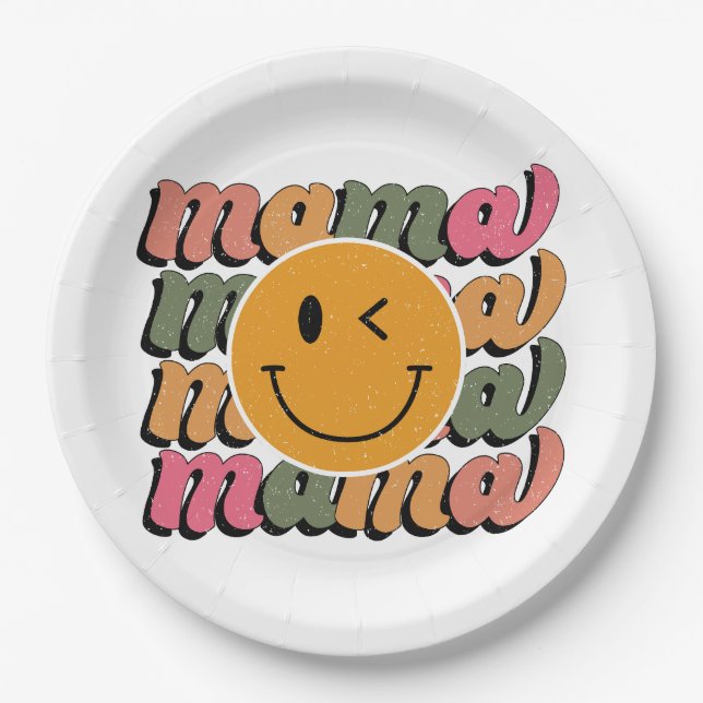 Mother's Day Gift | Happy Mama Paper Plate (Front)