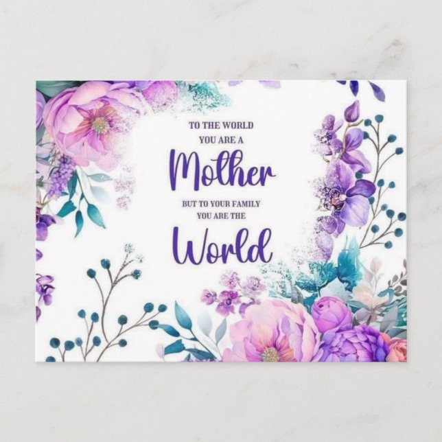 Mothers day gift  holiday postcard (Front)