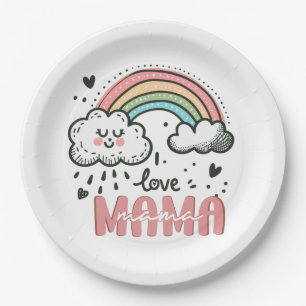 Mother's Day Gift I Love Mama Paper Plate