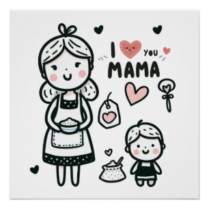 Mother's Day Gift I Love You Mama Poster