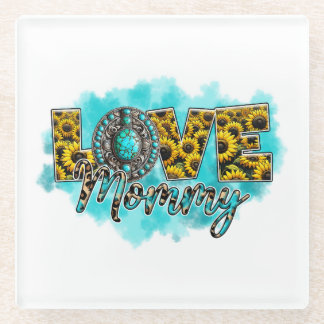 Mother's Day Gift | Love Floral Mummy Glass Coaster