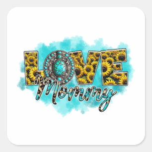 Mother's Day Gift Love Floral Mummy Square Sticker