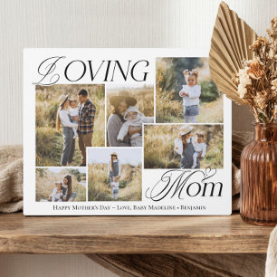 Mothers Day Gift Loving Mum Elegant Photo Collage Plaque