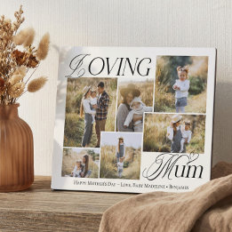 Mothers Day Gift Loving Mum Elegant Photo Collage Plaque