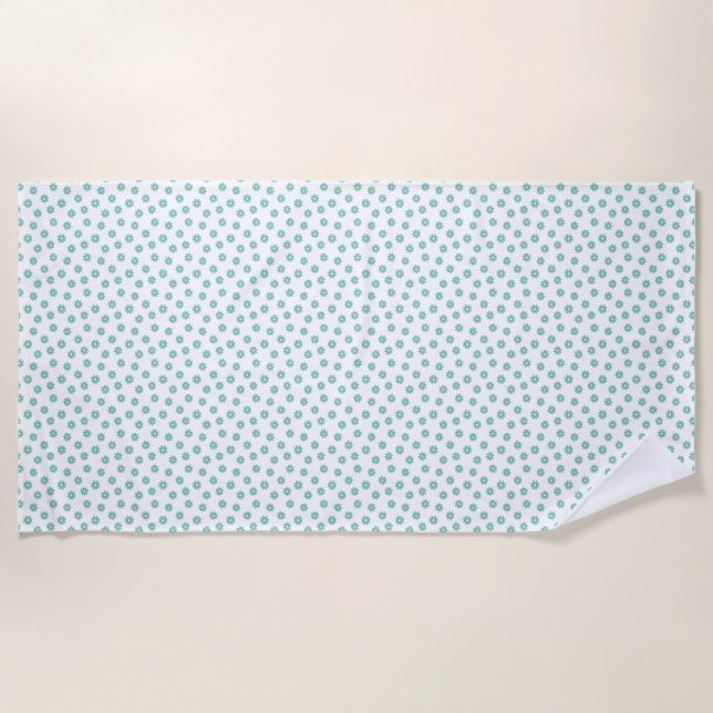 Mother's Day Gift | Mint Daisies Beach Towel (Front)