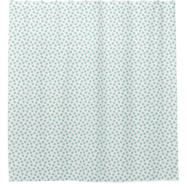 Mother's Day Gift | Mint Daisies Shower Curtain (Front)