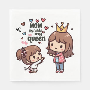 Mother's Day Gift Mum Is My Queen Napkin