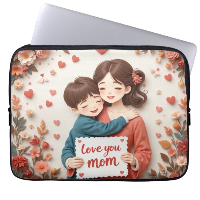 Mothers day gift mum laptop sleeve (Front)