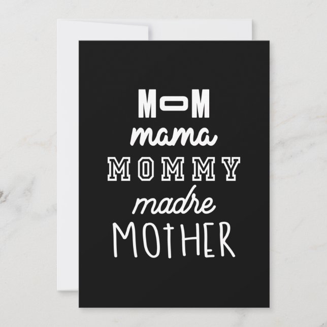 Mother's Day Gift Mum Mama Mummy Madre Mother Invitation (Front)