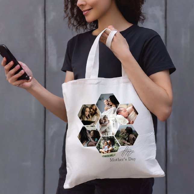 Mother's Day Gift Personalised MOMMY Photo Collage Tote Bag (Creator Uploaded)