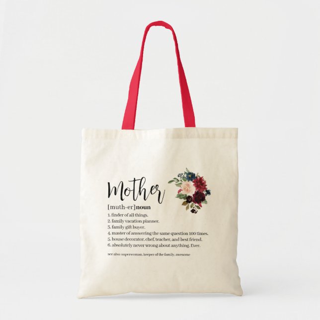 Mother's Day Gift Personalised Mother Definition  Tote Bag (Front)