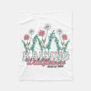 Mother's Day Gift   Raising Wildflower Mum Of Girl Fleece Blanket