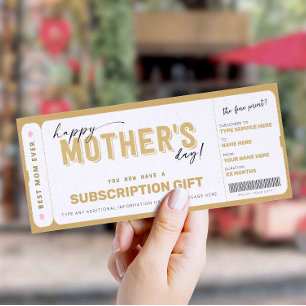 Mother's Day Gift Subscription Gift Box Voucher Invitation