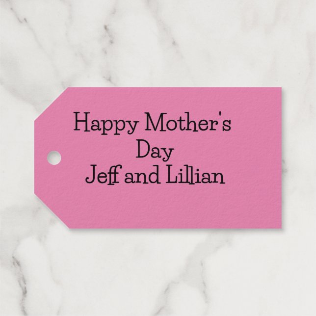 Mother's Day  Gift Tags (Back (Horizontal))