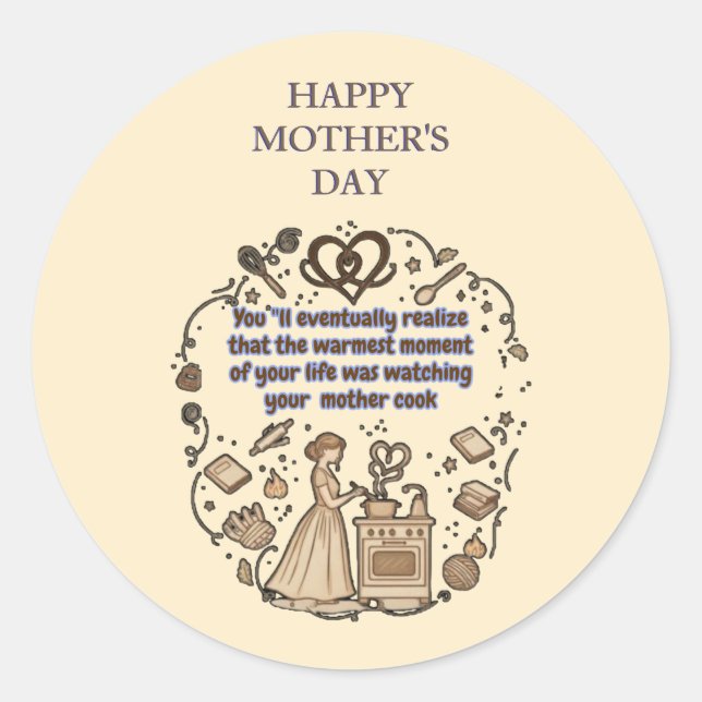 mother's day gifts classic round sticker (Front)
