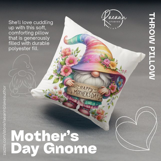 Mother's Day Gnome Throw Pillow (Creator Uploaded)